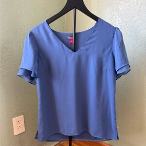 Vince Camuto Blue Layered Sleeve Blouse